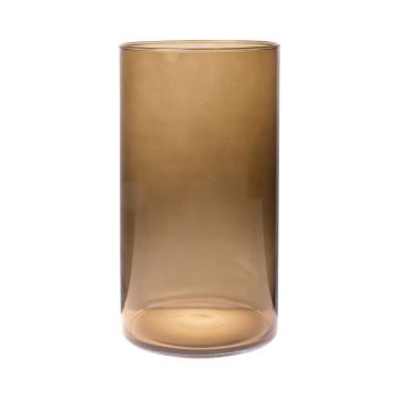 Vaso di vetro a cilindro SANYA EARTH, marrone-trasparente, 30 cm, Ø16 cm