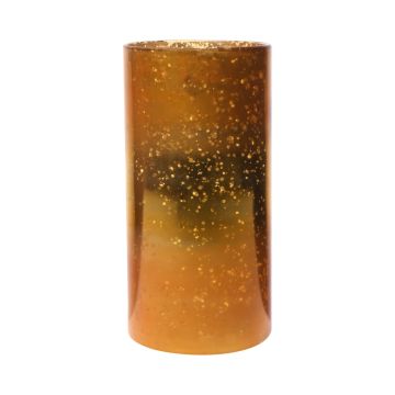 Vaso da fiori in vetro RIGOBERTO, centro dorato, arancione-marrone-trasparente, 25cm, Ø12,5cm