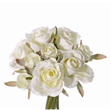Bouquet di rose artificiali ROSILA, bianco, 20cm, Ø15cm
