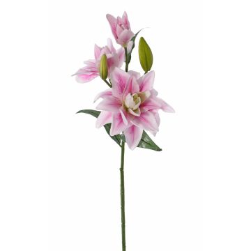 Giglio artificiale ISALIE, rosa-bianco, 80cm, Ø15cm