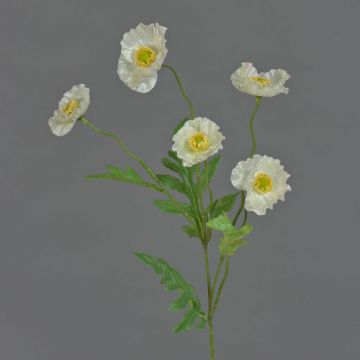 Papavero artificiale KEIRA, bianco, 65cm, Ø5cm