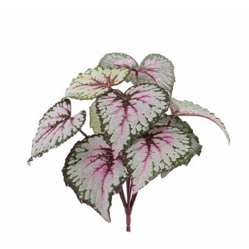 Begonia rex artificiale KATRICE su stelo, viola-verde, 25cm