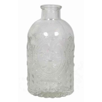 Bottiglia di vetro chiaro URSULA con motivo, 12,5cm, Ø6,5cm