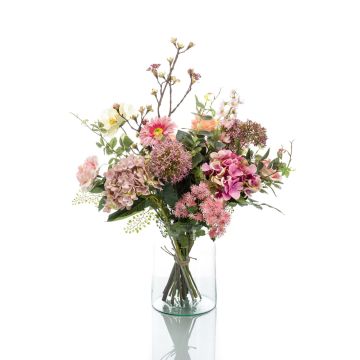 Mazzo di fiori artificiale FEME, rosa-verde, 65cm, Ø40cm