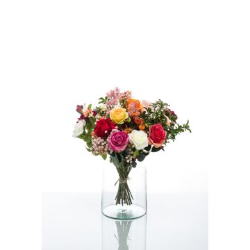 Mazzo di fiori artificiale FEME, rosa-arancione, 45cm, Ø40cm