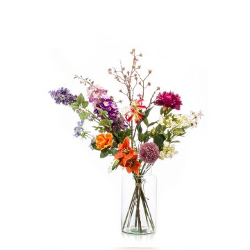 Mazzo di fiori artificiale FEME, arancione-viola, 105cm, Ø40cm