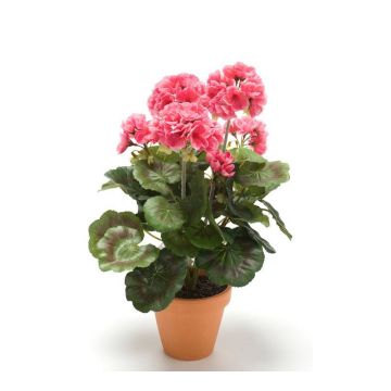 Geranio artificiale MASALIA in vaso di terracotta, rosa, 35cm
