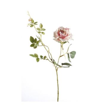 Ramo di rose tessile BEATA, rosa-bianco, 75cm
