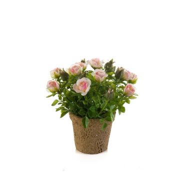 Rosa artificiale LARAINA in vaso decorativo, rosa, 15cm