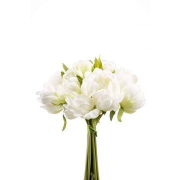 Bouquet di peonie tessile WILO, bianco-verde, 25cm