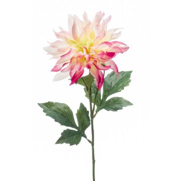 Fiore artificiale di dahlia CINTHIA, rosa-bianco, 60cm