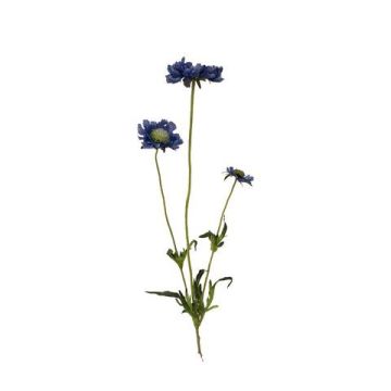 Fiore artificiale di scabiosa GENEVE, blu, 65cm