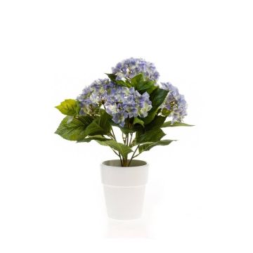 Fiore tessile d'ortensia LAIDA in vaso di ceramica, azzurro, 35cm