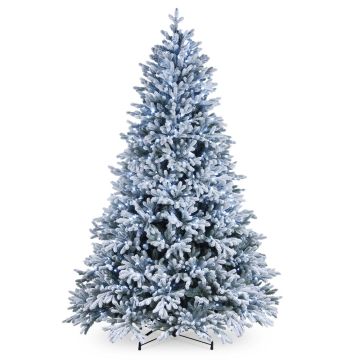 Abete di plastica ALASKA SPEED, innevato, blu LEDs, 230cm, Ø150cm