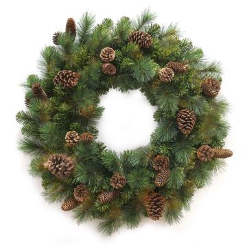 Corona di Natale artificiale KERRY con pigne, verde, Ø75cm
