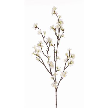 Ramo finto di ciliegio in fiore ARIELLE con fiori, bianco, 95cm