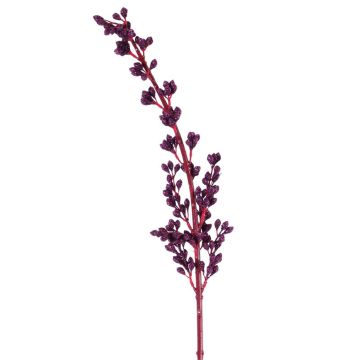 Ramo artificiale di sinforicarpi GOLEM, con brillantini, viola-rosso, 100cm