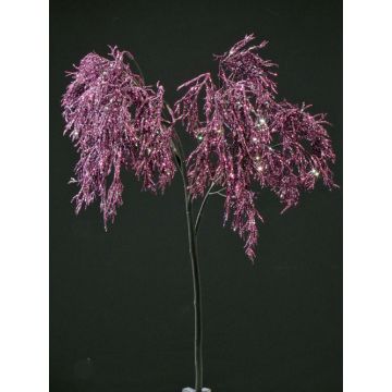 Ramo di cedro artificiale AXAN, con brillantini, viola, 70cm