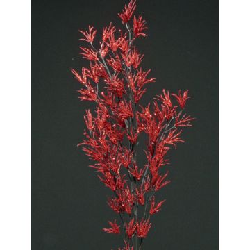 Ramo di larice artificiale FLEKY, con brillantini, rosso, 75cm