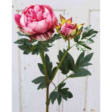 Peonia artificiale ERNESTINE, rosa-fucsia, 80cm