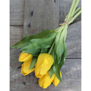 Mazzo di tulipani artificiali LEANA, giallo-verde, 30cm, Ø20cm