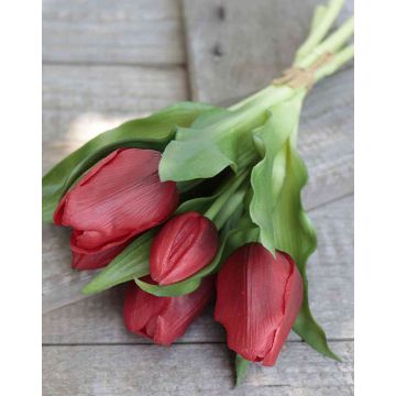 Mazzo di tulipani artificiali LEANA, rosso, 30cm, Ø20cm
