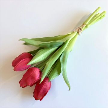 Mazzo di tulipani artificiali LEANA, rosa-verde, 30cm, Ø20cm