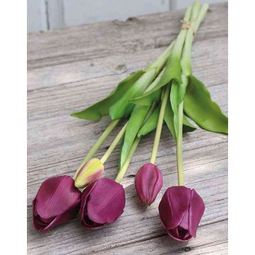 Mazzo di tulipani artificiali LONA, viola-verde, 45cm, Ø15cm