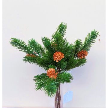 Rami di abete artificiali BERNAHE in mazzo, con pigne, verdi, 35 cm