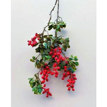 Ramo di mele artificiali WARUNA con bacche di rosa canina, rosso, 85 cm