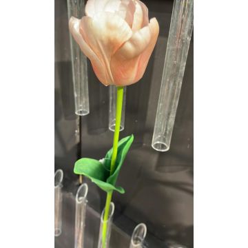 Fiore artificiale tulipano PJASSINA, albicocca-rosa, 65 cm