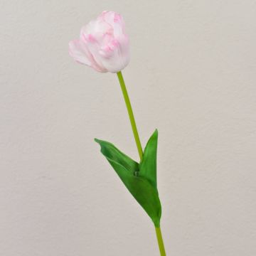 Fiore artificiale tulipano PJASSINA, bianco-rosa, 65 cm
