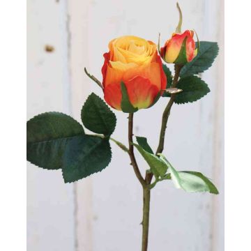 Rosa artificiale RENESMEE, giallo-rosso, 45cm, Ø6cm