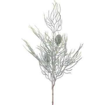 Ramo artificiale cipresso GRAVON con glitter, pigne, verde chiaro-grigio, 60cm