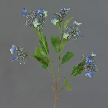 Ramo di ortensia artificiale KATHANI, blu-crema, 80 cm