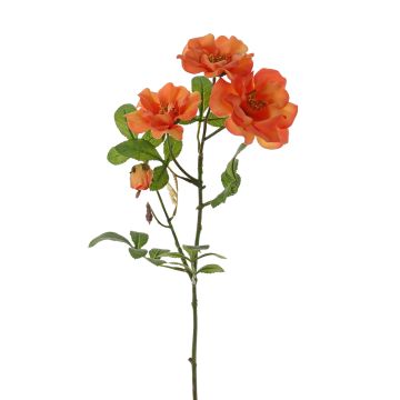 Rosa selvatica artificiale BALOU, arancione, 60cm, Ø7-9cm
