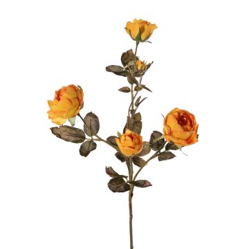Ramo artificiale di rose SITARA, arancione-giallo, 75cm, Ø5-8cm