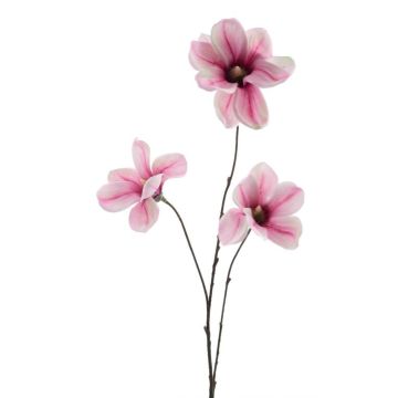 Ramo artificiale di magnolia FLAVA, rosa shocking-bianco, 85 cm