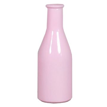 Bottiglia decorativa ANYA, vetro, rosa, 18cm, Ø6,5cm