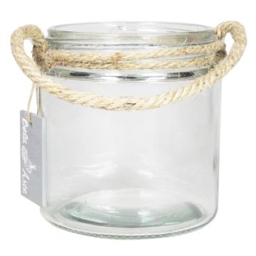 Lanterna in vetro KIAH con manico, trasparente, 12cm, Ø11cm
