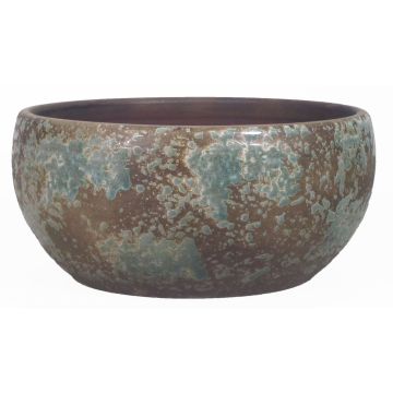 Ciotola in ceramica TSCHIL, rustica, colore sfumato, marrone-verde, 13cm, Ø28cm