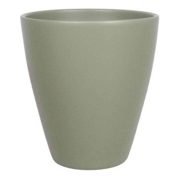 Vaso TEHERAN PALAST in ceramica, verde oliva-opaco, 17cm, Ø13,5cm