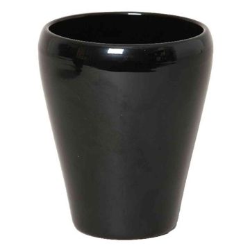 Vaso conico per orchidee NAZARABAD, ceramica, nero, 17cm, Ø14cm