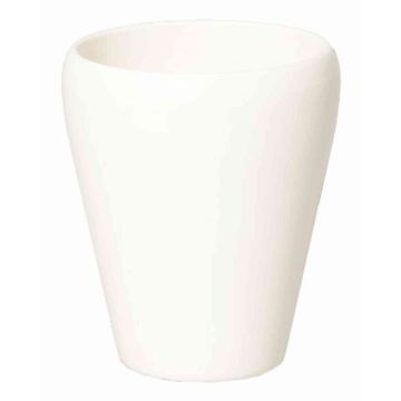 Vaso conico per orchidee NAZARABAD, ceramica, crema, 17cm, Ø14cm