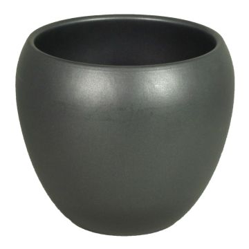 Fioriera URMIA BASAR in ceramica, antracite-opaco, 24cm, Ø27cm