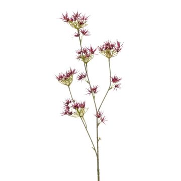 Ramo finto di hamamelis PLATRES con fiori, rosso bordeaux, 80cm