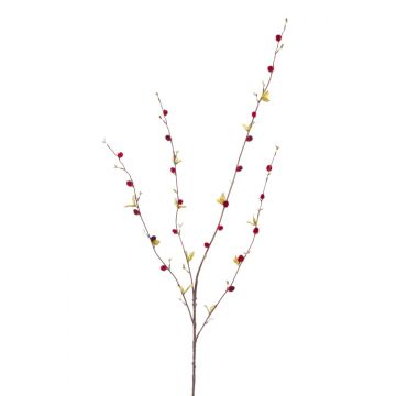 Ramo di salice artificiale CORALIA con fiori, rosso, 95cm