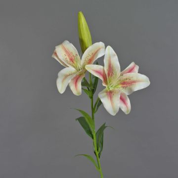Giglio tigrato artificiale NAVIA, rosa-bianco, 90cm