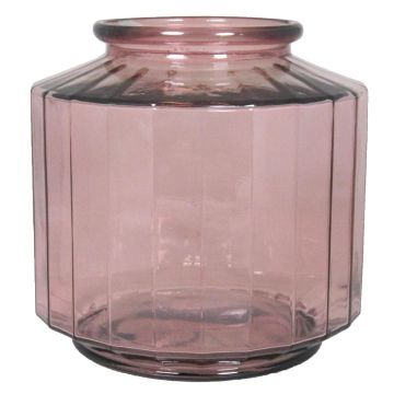 Vaso di vetro per fiori LOANA, trasparente-rosa, 23cm, Ø23cm, 4L