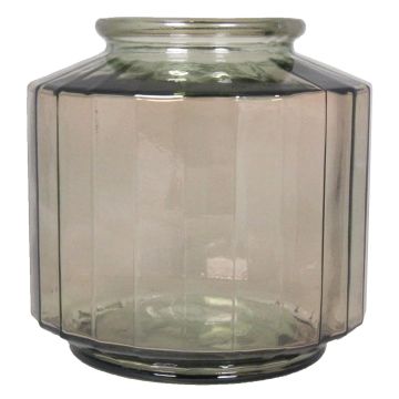 Vaso di vetro per fiori LOANA, trasparente-marrone, 23cm, Ø23cm, 4L